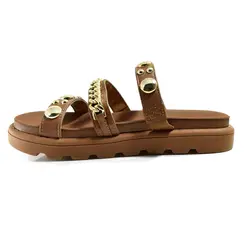 Sandália Flat Feminina Vizzano Bege 6510.102.7286