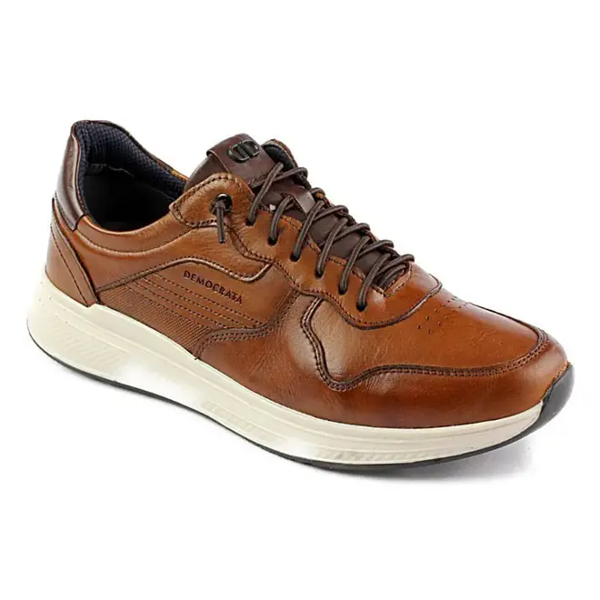 Sapatênis Democrata Knit Journey Extra Soft Masculino Marrom