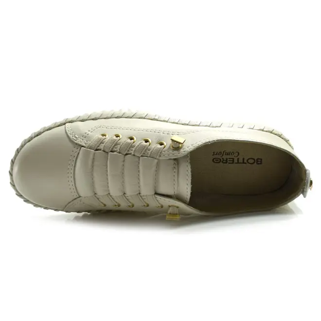 Tênis de Couro Feminino Bottero Creme 374102