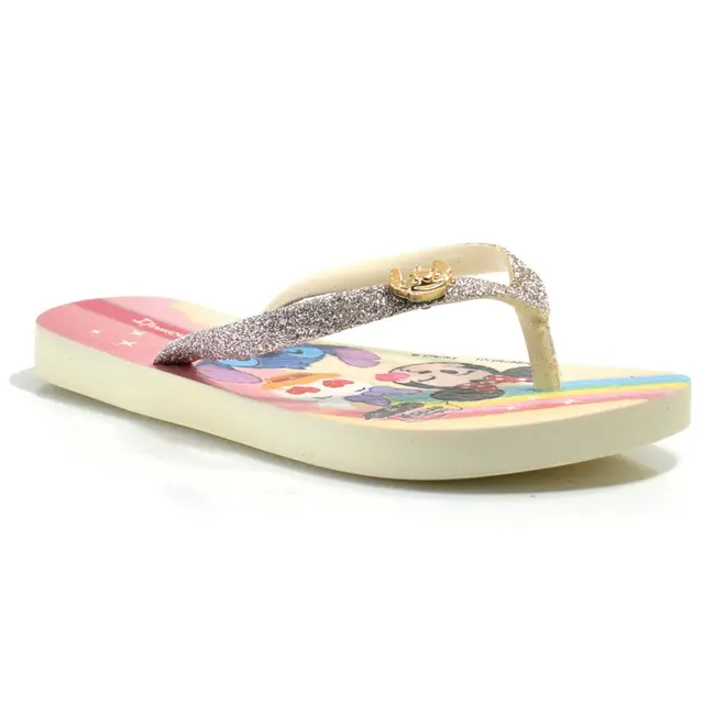 Chinelo Infantil de Menina Ipanema Disney Glam do 23 ao 34 Creme 27477
