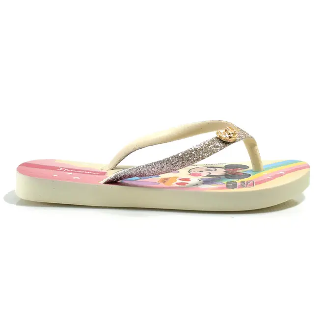 Chinelo Infantil de Menina Ipanema Disney Glam do 23 ao 34 Creme 27477