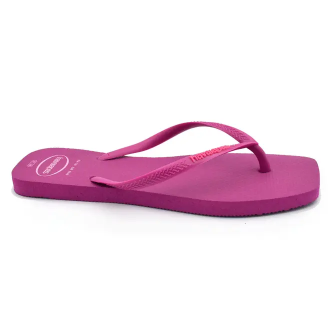 Chinelo Feminino Havaianas Slim Square Logo Pop Rosa 4148959