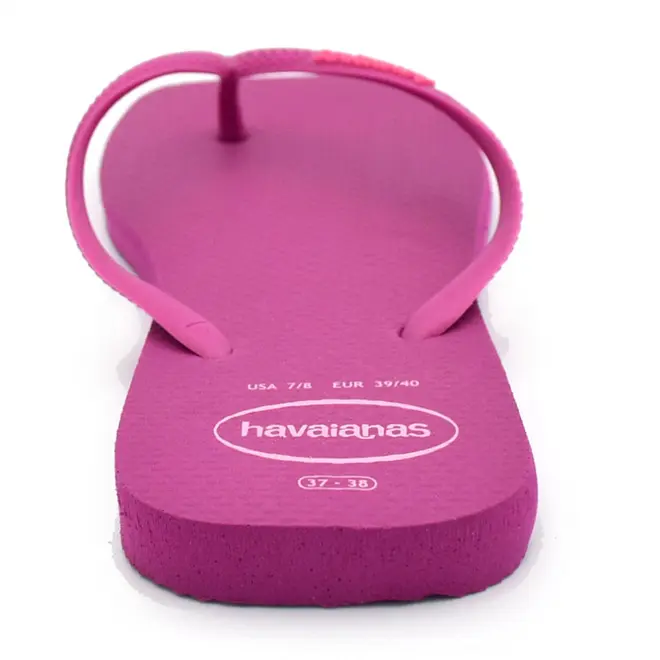 Chinelo Feminino Havaianas Slim Square Logo Pop Rosa 4148959