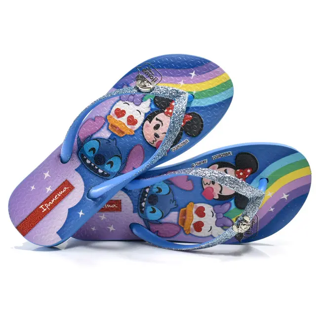 Chinelo Infantil de Menina Ipanema Disney Glam do 23 ao 34 Azul 27477