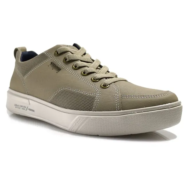 Tênis Casual de Couro Masculino Pegada Bege 111902