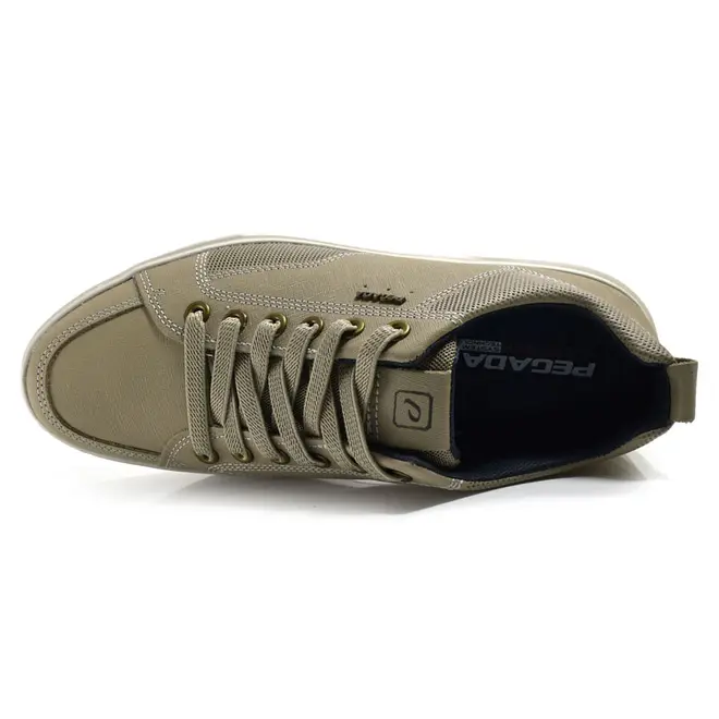 Tênis Casual de Couro Masculino Pegada Bege 111902