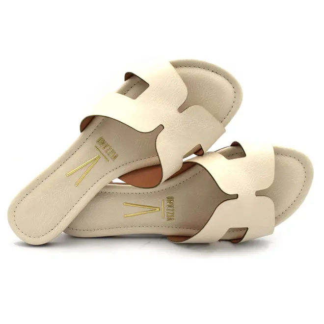 Sandália Rasteira Feminina Vizzano Off White 6371.367.29711