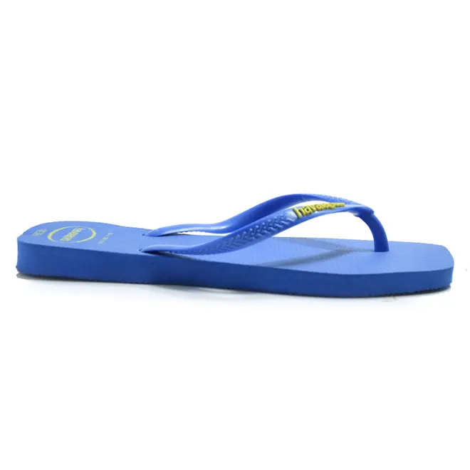 Chinelo Feminino Havaianas Slim Square Logo Pop Azul 4148959