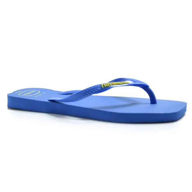 Chinelo Feminino Havaianas Slim Square Logo Pop Azul 4148959
