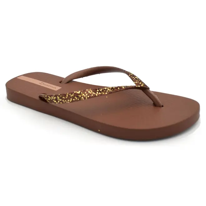 Chinelo Feminino Ipanema Power Glitter Marrom 27456
