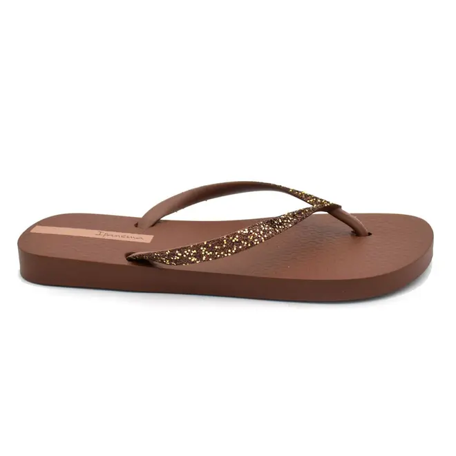 Chinelo Feminino Ipanema Power Glitter Marrom 27456