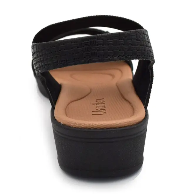 Sandália de Couro Feminina Usaflex Preto UD04004