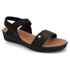 Sandália de Couro Feminina Usaflex Preto UD04004