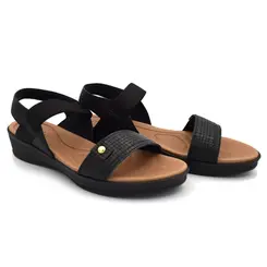 Sandália de Couro Feminina Usaflex Preto UD04004