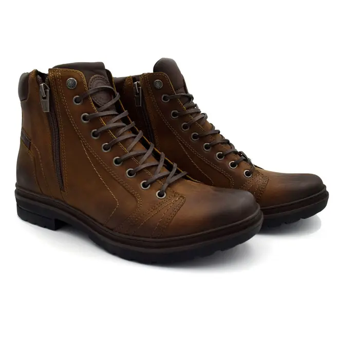 Coturno de Couro Masculino Free Way Marrom ABSOLUTX
