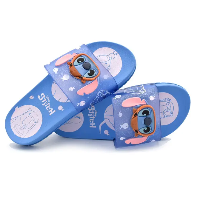 Chinelo Slide Infantil Grendene Stitch Azul 23285