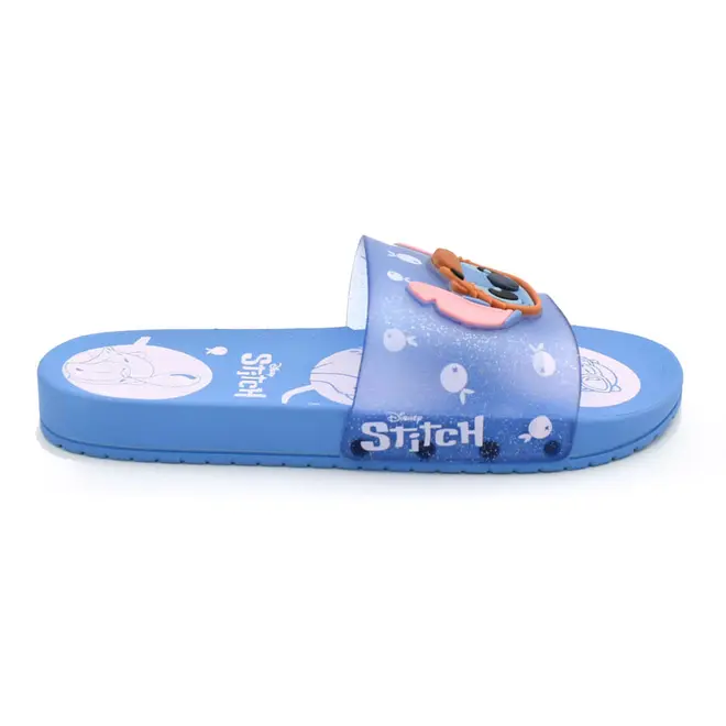 Chinelo Slide Infantil Grendene Stitch Azul 23285