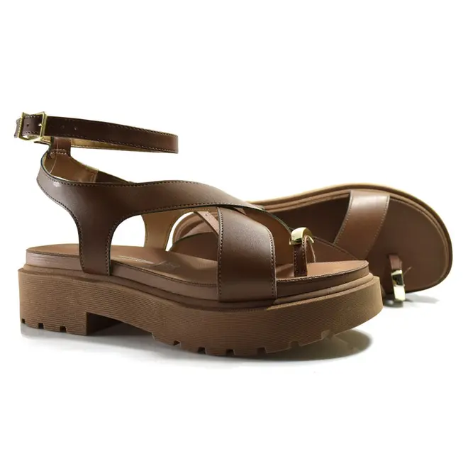 Sandália Flat Feminina Vizzano Marrom 6499.122.7286