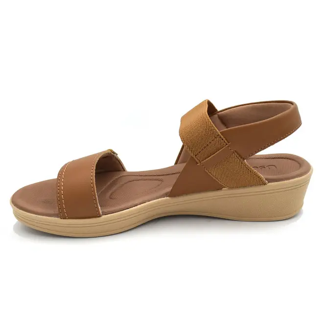Sandália de Couro Feminina Usaflex Marrom UD04004