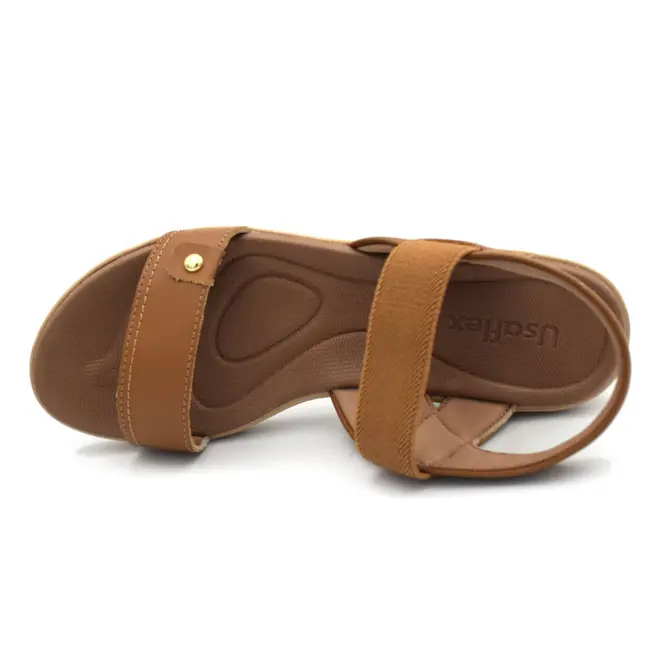 Sandália de Couro Feminina Usaflex Marrom UD04004
