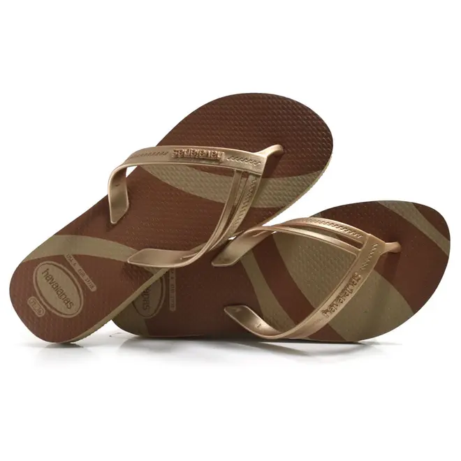 Chinelo Feminino Havaianas Elegance Print Bege 4148804