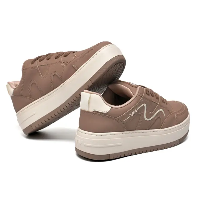 Tênis Casual Feminino Via Marte Bege 306-002-02