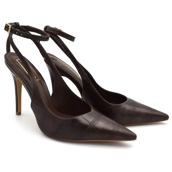 Scarpin de Salto Feminino Suzzara Marrom 71000-07