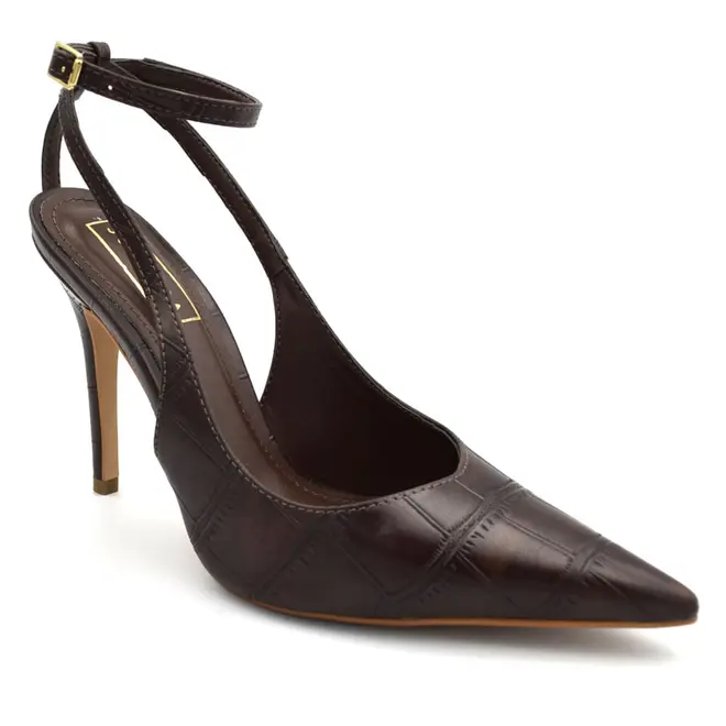 Scarpin de Salto Feminino Suzzara Marrom 71000-07