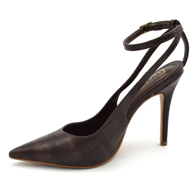 Scarpin de Salto Feminino Suzzara Marrom 71000-07