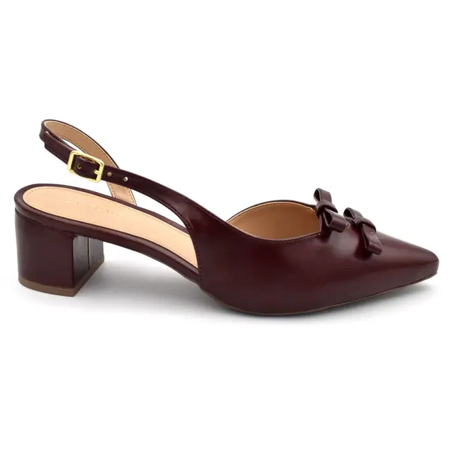 Scarpin Slingback Feminino Cazzualen Bordô 53125