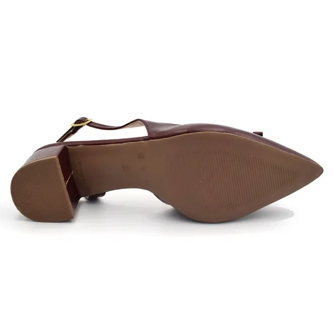 Scarpin Slingback Feminino Cazzualen Bordô 53125