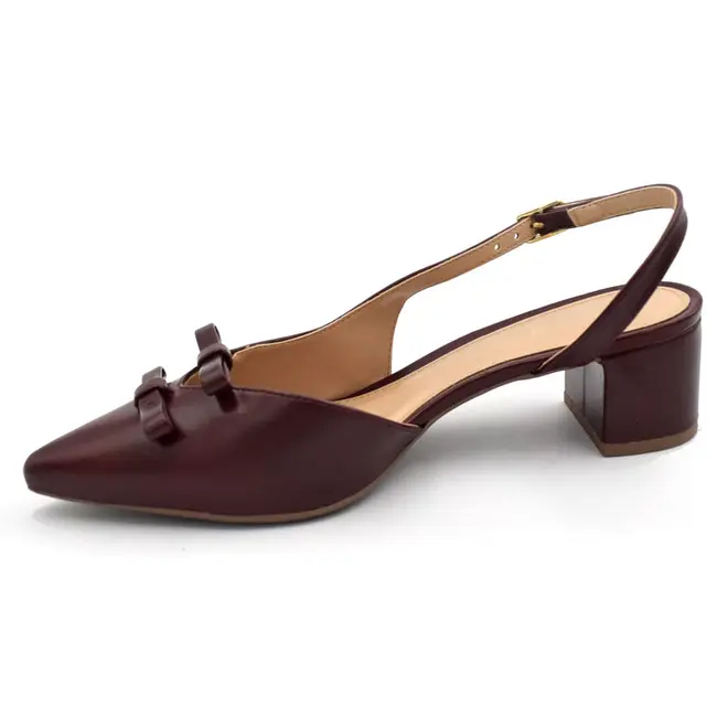 Scarpin Slingback Feminino Cazzualen Bordô 53125