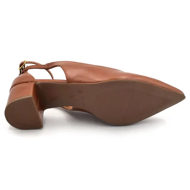 Scarpin de Salto Bloco Cazzualen Caramelo 53090