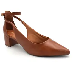 Scarpin de Salto Bloco Cazzualen Caramelo 53090