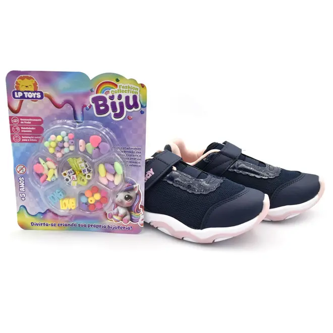 Tênis de Menina com Kit Biju Kidy do 25 ao 32 Azul 007-1832