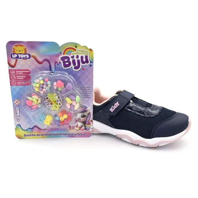 Tênis de Menina com Kit Biju Kidy do 25 ao 32 Azul 007-1832