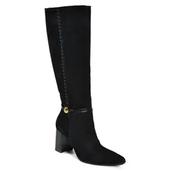 Bota de Cano Alto e Salto Bloco Feminina Via Marte Preto 357-006-01