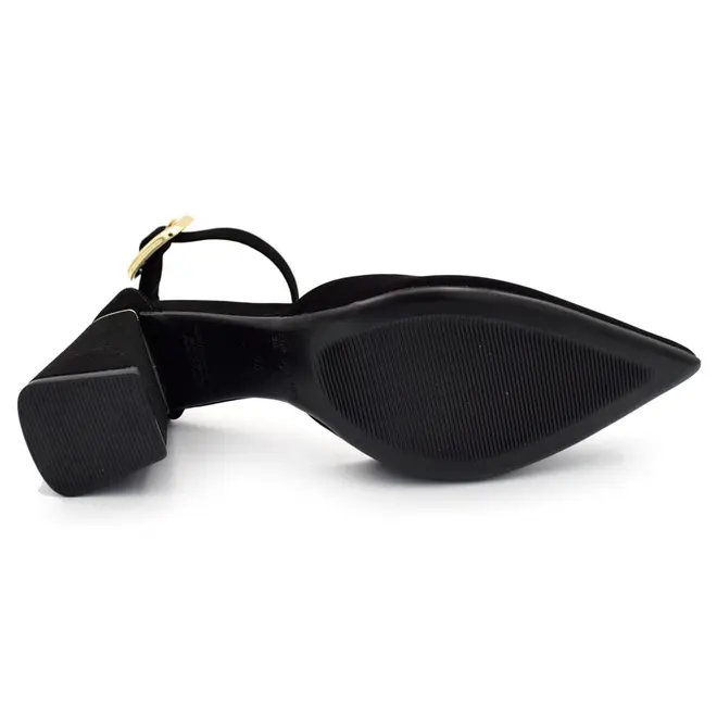 Scarpin de Salto Bloco Feminino Cazzualen Preto T7012-024