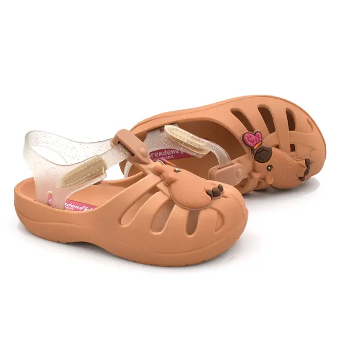 Babuche de Menina Grendene Capivara Bege 23488