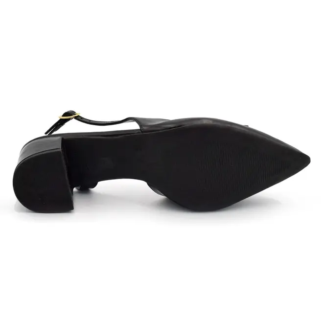 Scarpin Slingback Feminino Cazzualen Preto 53125