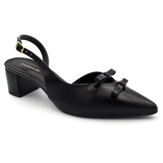 Scarpin Slingback Feminino Cazzualen Preto 53125