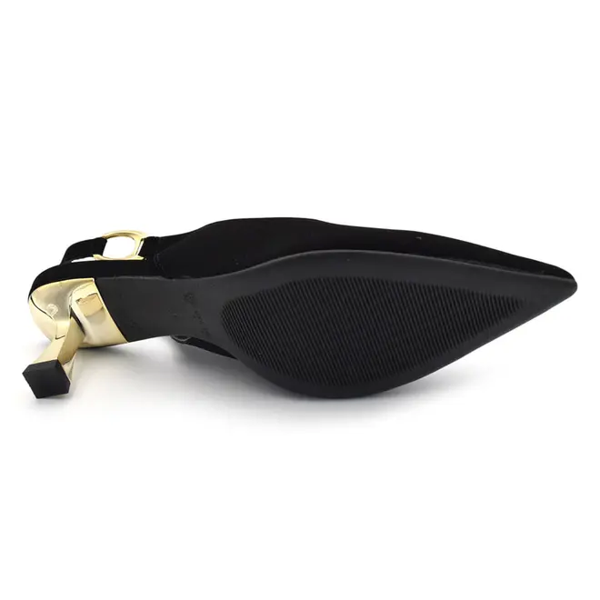Scarpin Slingback Feminino Cazzualen Preto T3814-393