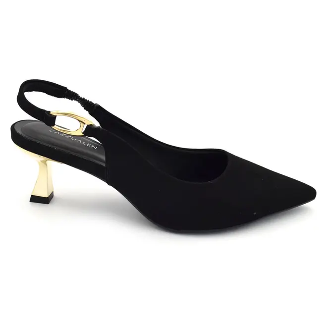 Scarpin Slingback Feminino Cazzualen Preto T3814-393