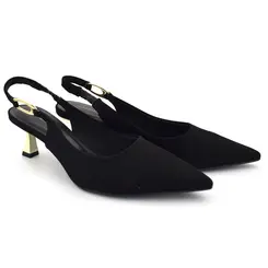 Scarpin Slingback Feminino Cazzualen Preto T3814-393