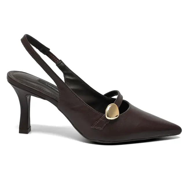 Scarpin de Couro Feminino Via Marte Marrom 350-004-01