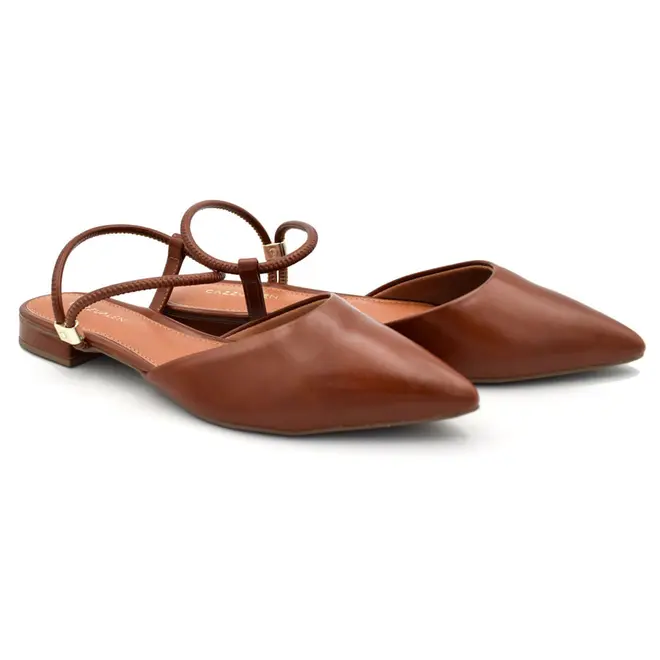 Sapatilha Slingback Feminina Cazzualen Marrom 79065