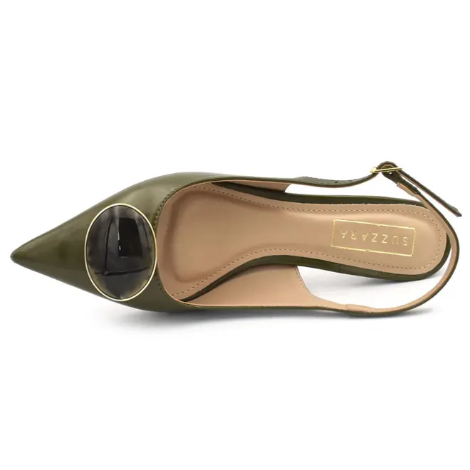 Scarpin Slingback Feminino Suzzara Verde 15601-30