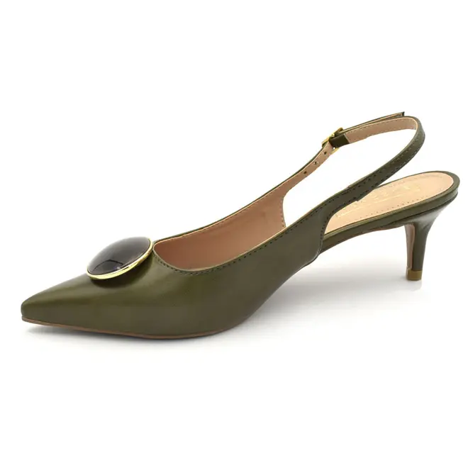 Scarpin Slingback Feminino Suzzara Verde 15601-30
