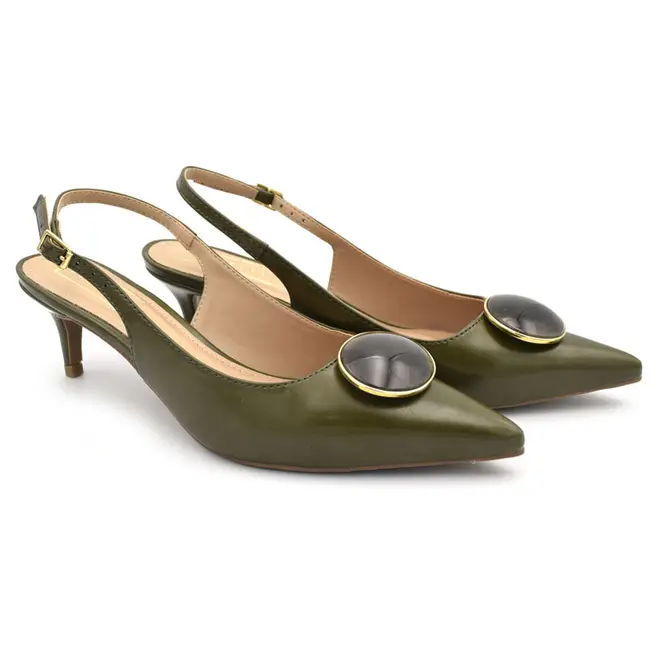 Scarpin Slingback Feminino Suzzara Verde 15601-30