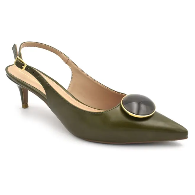 Scarpin Slingback Feminino Suzzara Verde 15601-30